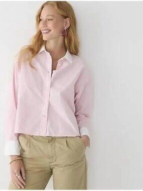J. Crew Relaxed-fit cropped end-on-end cotton shirt